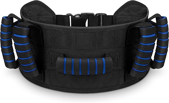NINEMAX Gait Belt for Seniors, Gait Belt with Handles for Elderly, Medical Nursing Lift Gate Belts Assist for Physical Therapy and Patients Walking Safety with Quick Release Buckle (Blue)