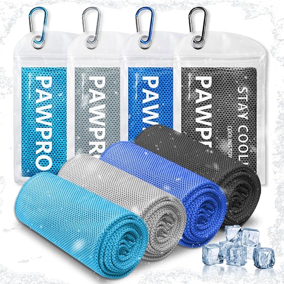 4 Pack Cooling Towels, Soft Breathable Cooling Towels for Neck and Face