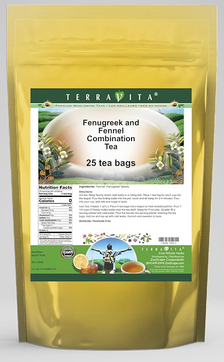 Fenugreek and Fennel Combination Tea (25 tea bags, ZIN: 513932)