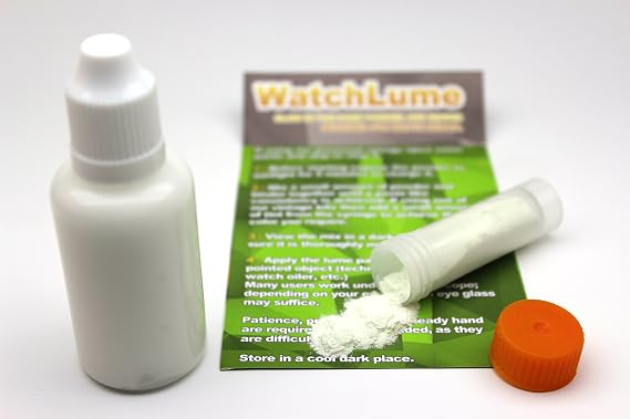 Glow in The Dark WATCH LUME for Watch DIAL and Hand RELUMING. White. 7 Grams. 30ML