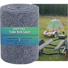 Boat Trailer Bunk Carpet,Bunk Carpet for Boat Trailers,13ft x 8in Boat Trailer Carpets,8mm Thickness Trailer Carpets, Jet Ski Bunks,Light Grey