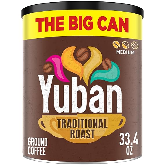 Yuban The Big Can, Traditional Medium Roast Ground Coffee, 33.4 oz Canister | Deep, Rich & Full-Bodied Medium Roast Coffee, a Blend from Latin America, for Drip, French Press or Pour-Over