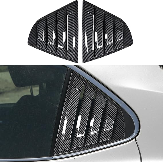 Rear Side Window Louvers Compatible for 2018 2019 2020 2021 2022 2023 2024 Toyota Camry Accesories Sport Style Air Vent Scoop Cover Louver (Carbon Fiber Pattern)