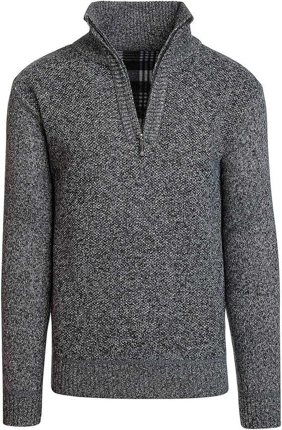 Alta Men's Casual Fleece Lined Half-Zip Sweater Jacket