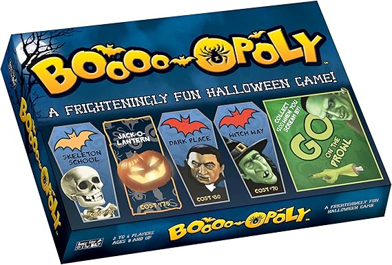 Late for the Sky Boooo-opoly Spooky Family Board Game, Halloween Party Fun for Kids & Adults, Ages 8+, 26 Players, Ghost-Themed Property Trading Game