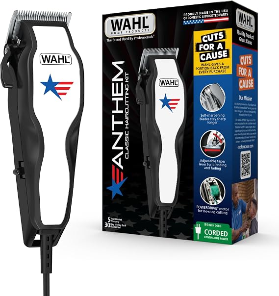 Wahl USA Anthem Classic Corded At Home Hair Clipper for Men with Fade Lever | For Full Haircuts & Blending Faded Haircuts With The Adjustable Taper Lever, Powerful Motor, No-Snag Blades Model 3029140
