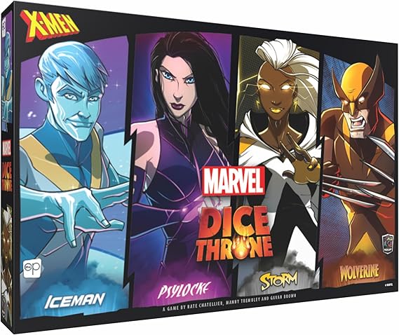 Marvel X-Men Dice Throne Box 1, 4 Hero Box Featuring Wolverine, Iceman, Psylocke & Storm, Competitive Dice Board Game, Stand-Alone & Cross Compatible with All Dice Throne Heroes, Officially Licensed