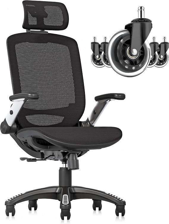 GABRYLLY Mesh Office Chair &Blade Wheels