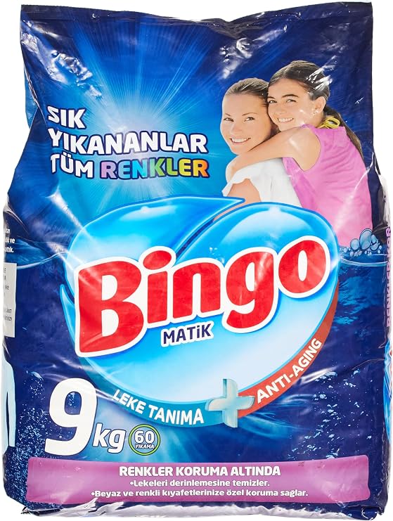 Bingo Matik Sık Yıkananlar 60 Yıkama Toz Çamaşır Deterjanı (1 x 9 kg)
