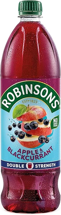 Robinsons Fruit Squash - Low Calorie - Double Strength - Apple and Blackcurrant 1.75 Litre - 6 Count