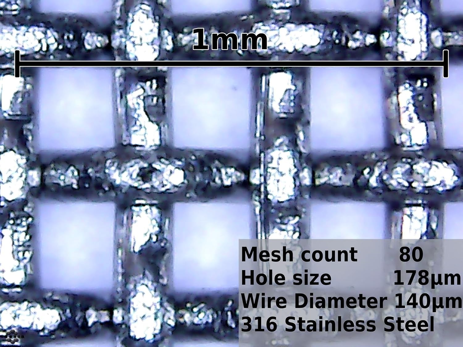 80 Mesh Stainless Steel for DecorativeCosmetic Mesh; Size - 30cm x 30cm - by Inoxia
