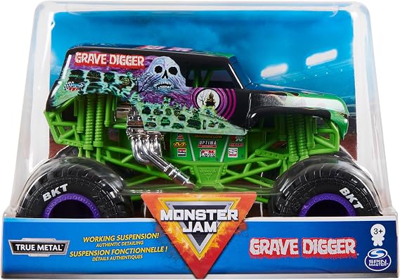 Monster Jam, Official Grave Digger Monster Truck, Die-Cast Vehicle, 1:24 Scale