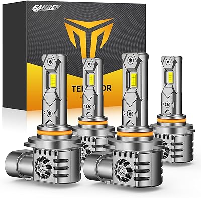 FAHREN 2025 Upgraded 9006 9005 Light Bulbs, [Latest & Brightest] 140000LM 1400% Brighter, Real 1:1 Mini Size HB3 HB4 Fog Light, Plug and Play Powersports Turn Signals Light, Pack of 4