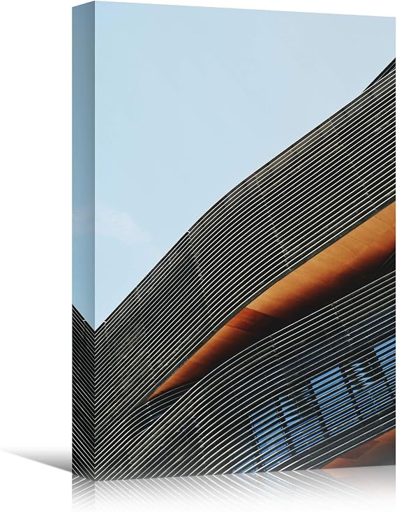 SIGNWIN Canvas Wall Art Grey Building Patterns Abstract Architecture & Maps Building Chic Home Office Photography - 32x48 inches