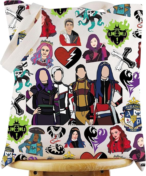 KEYCHIN Mal & Evie Tote Bag Jay & Carlos & Jane Fans Gift Audrey & Ben Inspired Shoulder Bag Villain Movie Merch