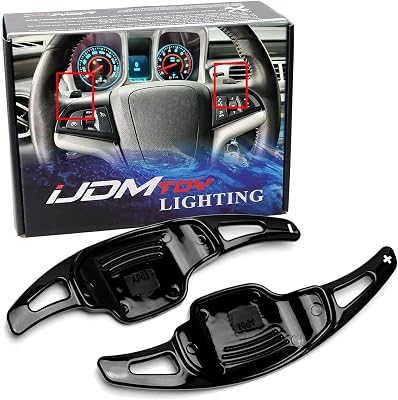 iJDMTOY Gloss Black Finish Larger Paddle Shifter Extensions Compatible with Chevrolet 2012-15 Camaro, 2016-19 Cadillac CT6 XT5, Buick Regal Lacrosse, etc