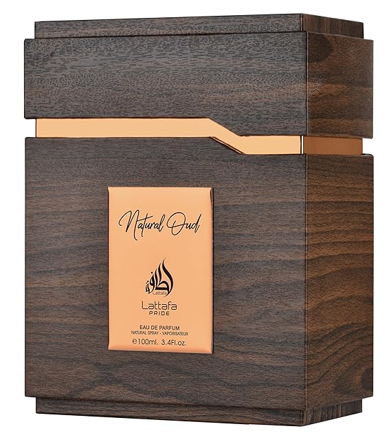 Lattafa Pride Natural Oud for Unisex Eau de Parfum Spray, 3.4 Ounce / 100 Ml