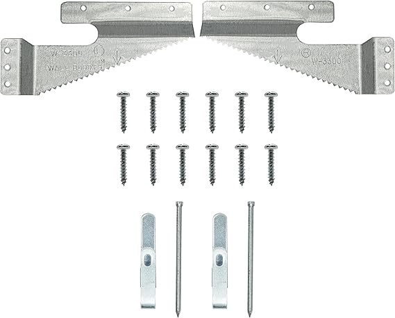 PHS Wall Buddies Picture Hangers, Holds 60 lb, 5 Pack with Nails & Screws | Self-leveling sawtooth mounting brackets for flush mount on wood picture frames