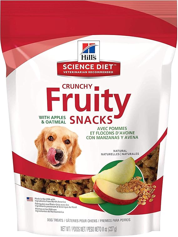 Hill's Natural Fruity Snacks, Crunchy Dog Treats, Apples & Oatmeal