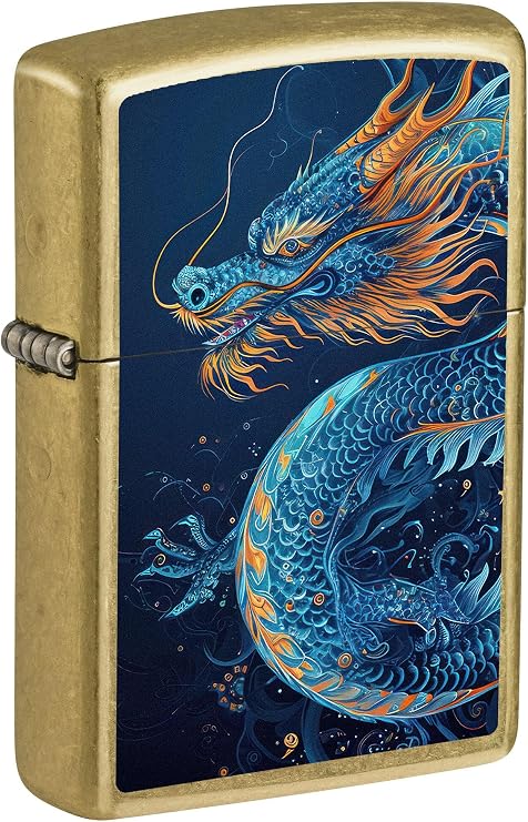 Zippo Lighter: Blue Dragon - Street Brass 81712