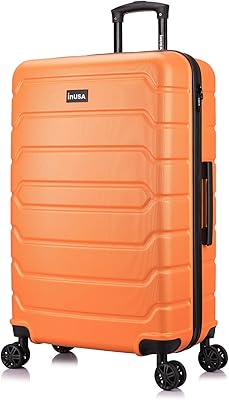 InUSA Trend Plastic 4-Wheel Spinner Luggage, Orange IUTRE00L-ORA