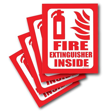 Fire Extinguisher Inside Sticker for Truck DOT, Decal Sign for Work Vehicle and Heavy Equipment