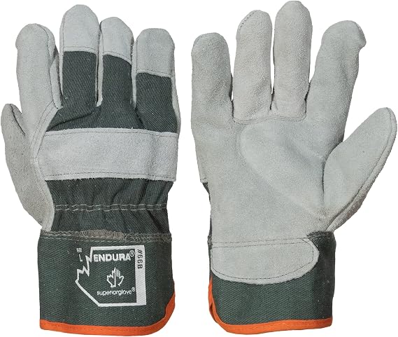 Superior Glove Leather Work Gloves - Protective Safety Work Gloves (Endura-66B)