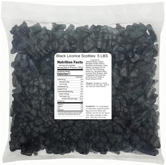 Black Licorice Scotties: 5 LBS