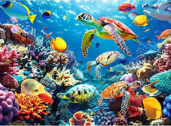 500 Piece Puzzle for Adults, Turtle Sea Animals Jigsaw Puzzles 500 Pieces