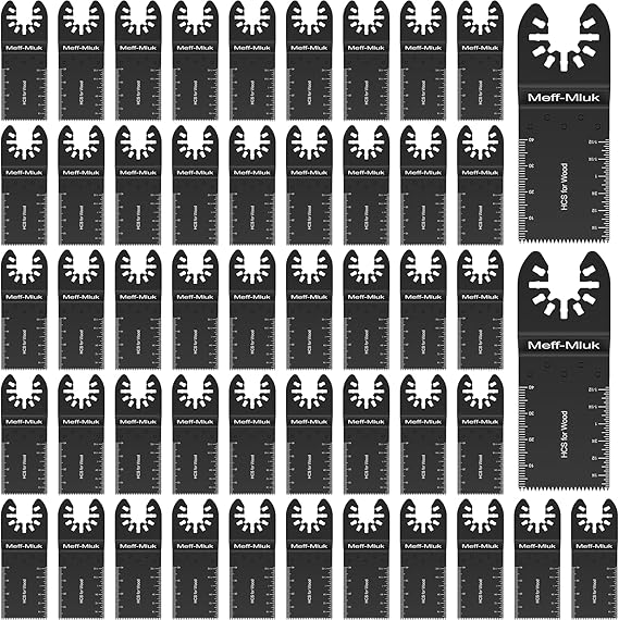 Meff-Mluk 50PCS Multi Tool Blades, Multitool Blades for Wood & Plastics