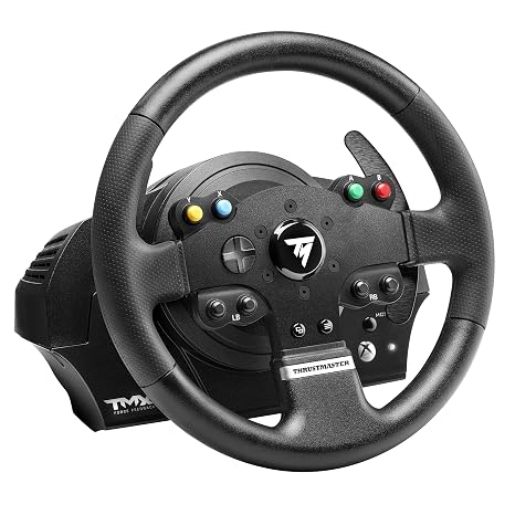 Thrustmaster TMX Force Feedback Racing Wheel & Pedals - XBOX & PC | 900-degree rotation, belt-pulley motor, 28 cm rim, 12-bit optical reading, ergonomic grip, for driving and truck sims