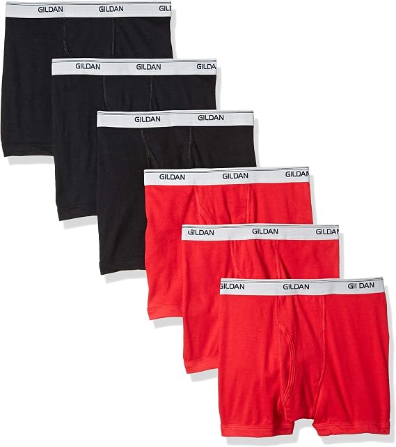 Gildan Boys' Boxer Brief Underwear, 6-Pack