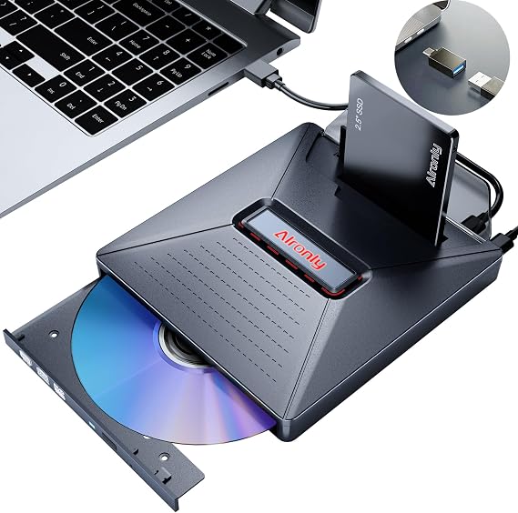 Ultra Portable External USB 3.0 Type-C CD/DVD & HDD Drive for Laptop/PC/Mac