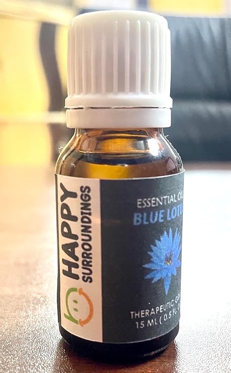 Blue Lotus Essential Oils ~ Pure Natural Aromatherapy Massage Oil - Therapeutic Grade - 100% Natural Incense - Pure Essential Oil (15 Ml)