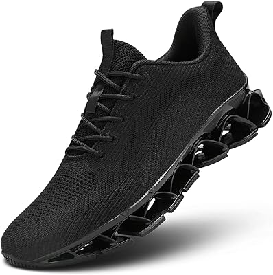 Mens Running Shoes Casual Sport Athletic Fashion Walking Sneakers Lace up Blade Non Slip Breathable Mesh
