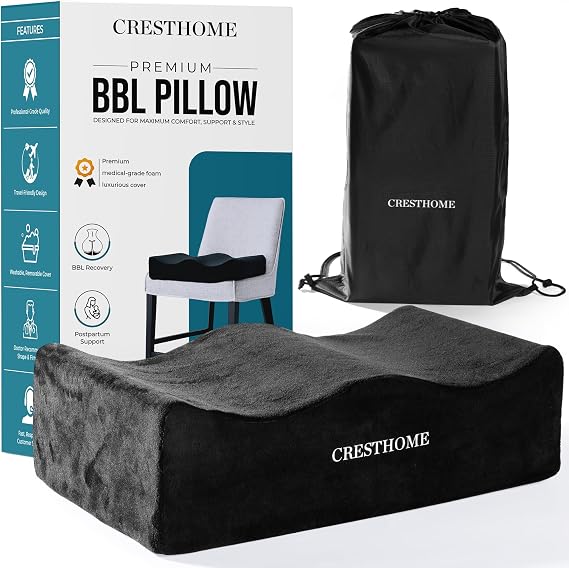 CrestHome BBL Pillow After Surgery Memory Foam Recovery Seat Cushion