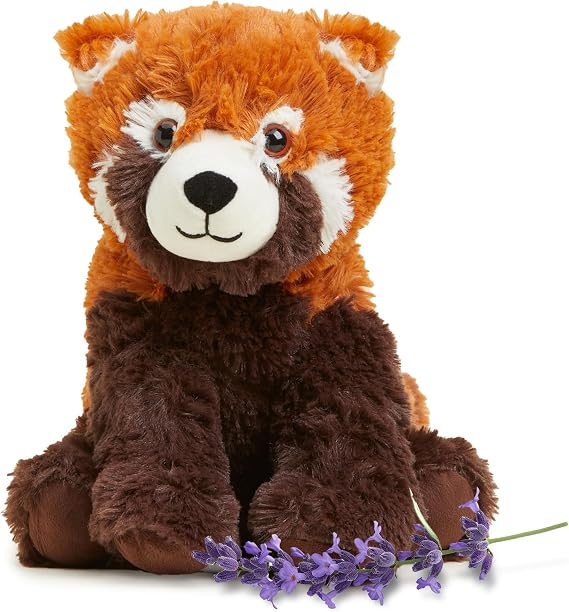 warmies Microwavable Weighted Stuffed Animals, Red Panda Weighted Plush | Heatable Plush, Heating Pad Stuffed Animal, Microwave 90 Sec, Stays Warm 2 Hrs, Freezes 2-3 Hrs, Scented with French Lavender