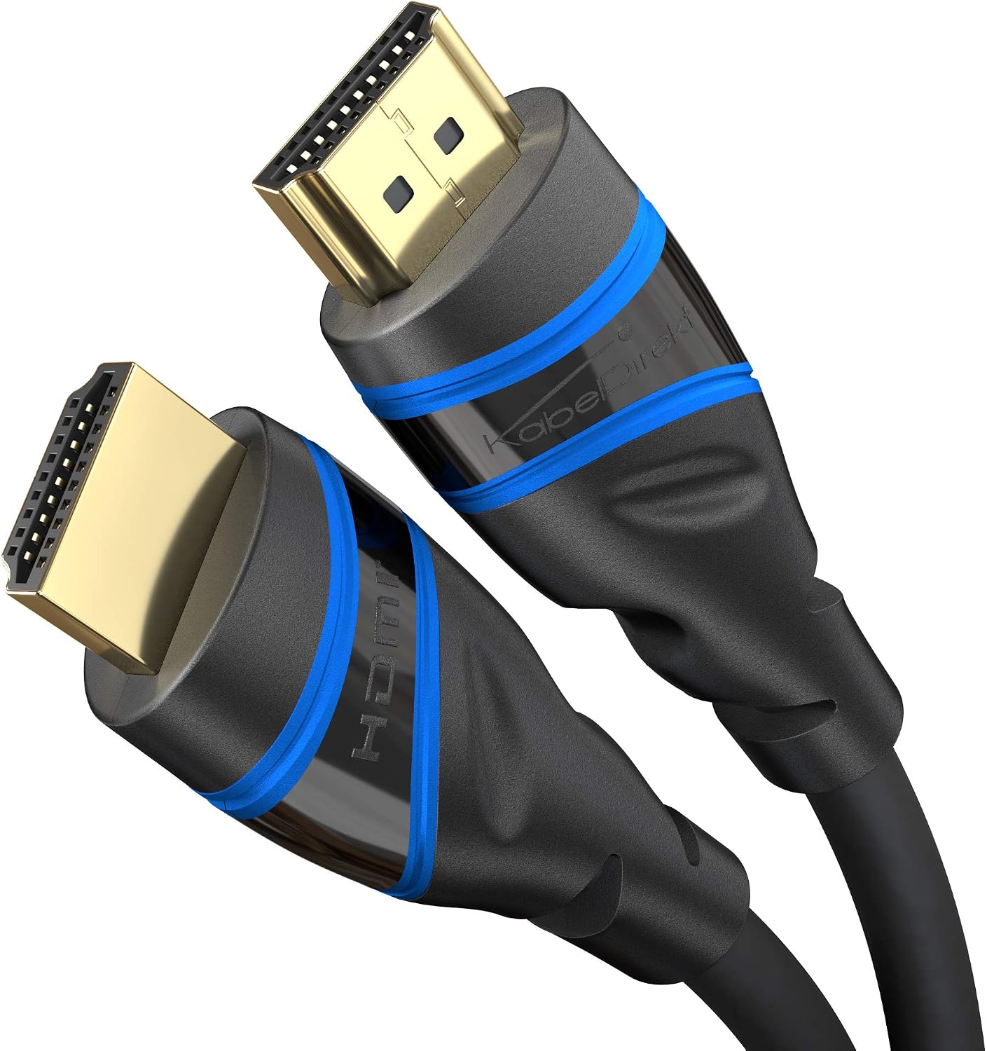 KabelDirekt – 10K & 8K HDMI Cable, HDMI 2.1b – 1.5m, 0.5-5m available – Certified, developed in Germany Ultra High Speed Cable – black-blue for PC, PS5, Xbox, Monitor and TV