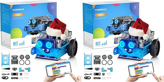 Makeblock mBot2 Coding Robot for Kids, Code Learning Support Scratch & Python Programming, Robotics Kit for Kids Ages 8-14 and up, Building STEM Robot Toys Gifts for Boys Girls (Pack of 2)