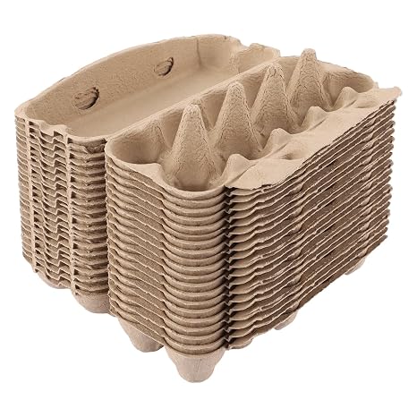 Eierkarton Eierkartons 10er Pappe 20 Stück Eierschachtel Eierschachteln 10er pappe mit Deckel für je 10 Eier Biologisch Abbaubar Eierschachteln für Eier (Braun)
