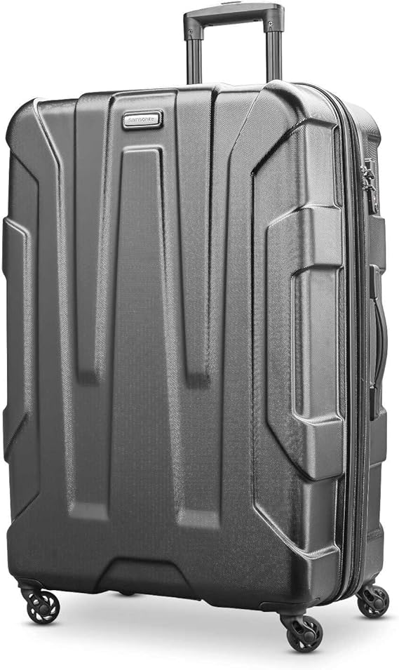 Samsonite Centric Telescoping Hardside Luggage with Spinner Wheel, Black, Checked-Large 28-Inch, Center Hardside Expandable Luggage with Spinner Wheel
