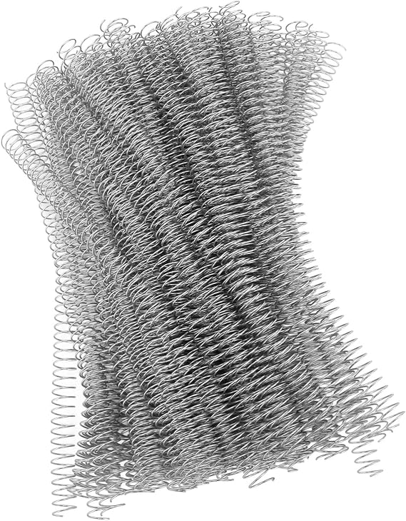 Spiral Binding Coils 14.3mm, Plastic Spiral Binding Coils 115 Sheet Capacity 48 Teeth Cuttable 360 Degree Page Rotation 4:1 Ratio for Binding Projects (Silver)