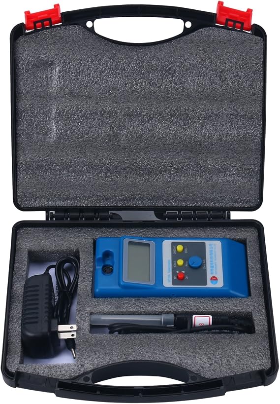 Homend LCD Gaussmeter Tesla Meter WT10A Surface Magnetic Field Tester with Ns Function + Metal Probe