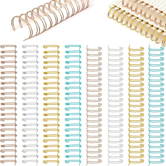 Chengu 24 Pcs Cinch Wire Binding Wire Twin Binding Spines Twin Loop Spines Double Ring Coil for Document Notebook File Making(1 Inch,Fresh Colors)
