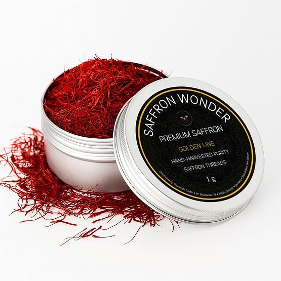 Saffron Premium Super Negin Saffron Threads, Hand-Harvested & Naturally Dried, Perfect for Paella, Risotto, Desserts & Tea (1g /2g/ 5g / 10g/28g) (1 gram)