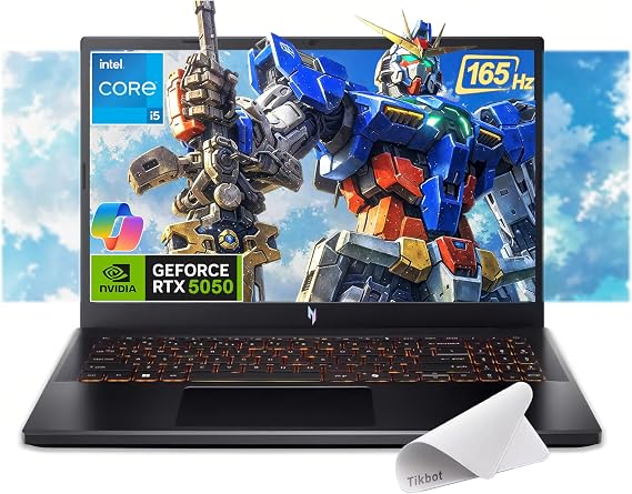 Acer Nitro V 15.6 FHD IPS 165Hz Gaming Laptop, Intel Core i5-13420H, NVIDIA GeForce RTX 5050 with 8GB GDDR7 VRAM, Win11H, w/Mouse pad (32GB RAM, 1TB PCIe SSD)