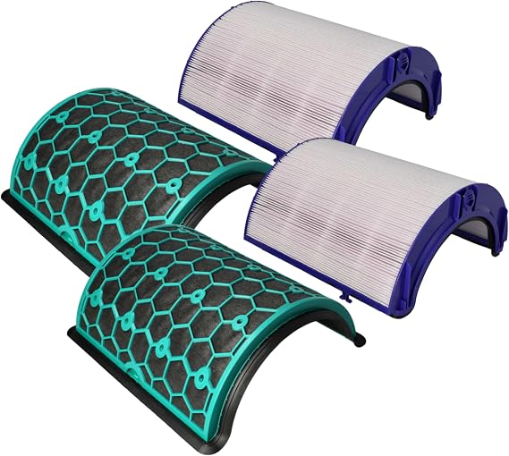 vhbw 2 Part Filter Set compatible with Dyson Purifier Cool TP11, Purifier Cool TP12 Air Purifier - HEPA filter, activated carbon filter