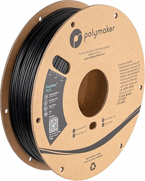 Polymaker Polymax Tough PLA 3D Printer Filament 1.75mm 0.75kg Black