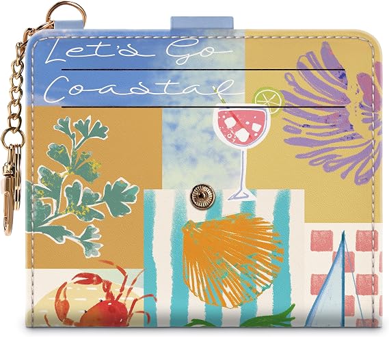 Airkit Small Wallets Woman RFID Blocking PU Leather Credit Card Holder - Card Wallets for Women - with Zipper Coin Purse - Keychain Wallet with ID Window - Stylish Print Pattern