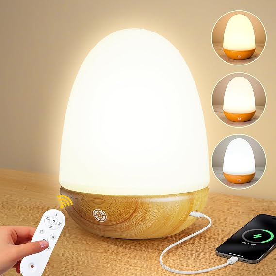 SAD Lamp, 10000Lux Light Therapy Lamp Helps Combat Seasonal Affective Disorder with Dimmable, 3 Color Temperature, 4 Timer, Sunlight Lamp with Remote for Office/Home/Sleep, Light Wood Grain [Energy Class F]